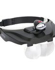Carson Head Loupe PRO Series MagniVisor Deluxe with LED and 4 Lenses