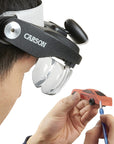 Carson Head Loupe PRO Series MagniVisor Deluxe with LED and 4 Lenses