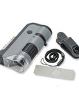 Carson Handmikroskop MP-250 MicroFlip 100-200x mit Smartphone-Adapter