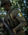 Patch Ukrainian Flag Witch Coat of Arms ( 80x50mm ) Vertical