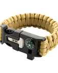 Paracord Bracelet With Sspark Cutter, Compass and Whistle