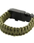 Paracord Bracelet With Sspark Cutter, Compass and Whistle