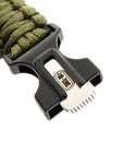 Paracord Bracelet With Sspark Cutter, Compass and Whistle