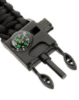 Paracord Bracelet With Sspark Cutter, Compass and Whistle