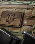 Patch die Flagge der Ukraine mit dem Dreizack der Streitkräfte der Ukraine PVC