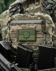 Patch die Flagge der Ukraine mit dem Dreizack der Streitkräfte der Ukraine PVC