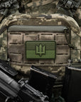 Patch die Flagge der Ukraine mit dem Dreizack der Streitkräfte der Ukraine PVC