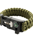 Paracord Bracelet With Sspark Cutter, Compass and Whistle