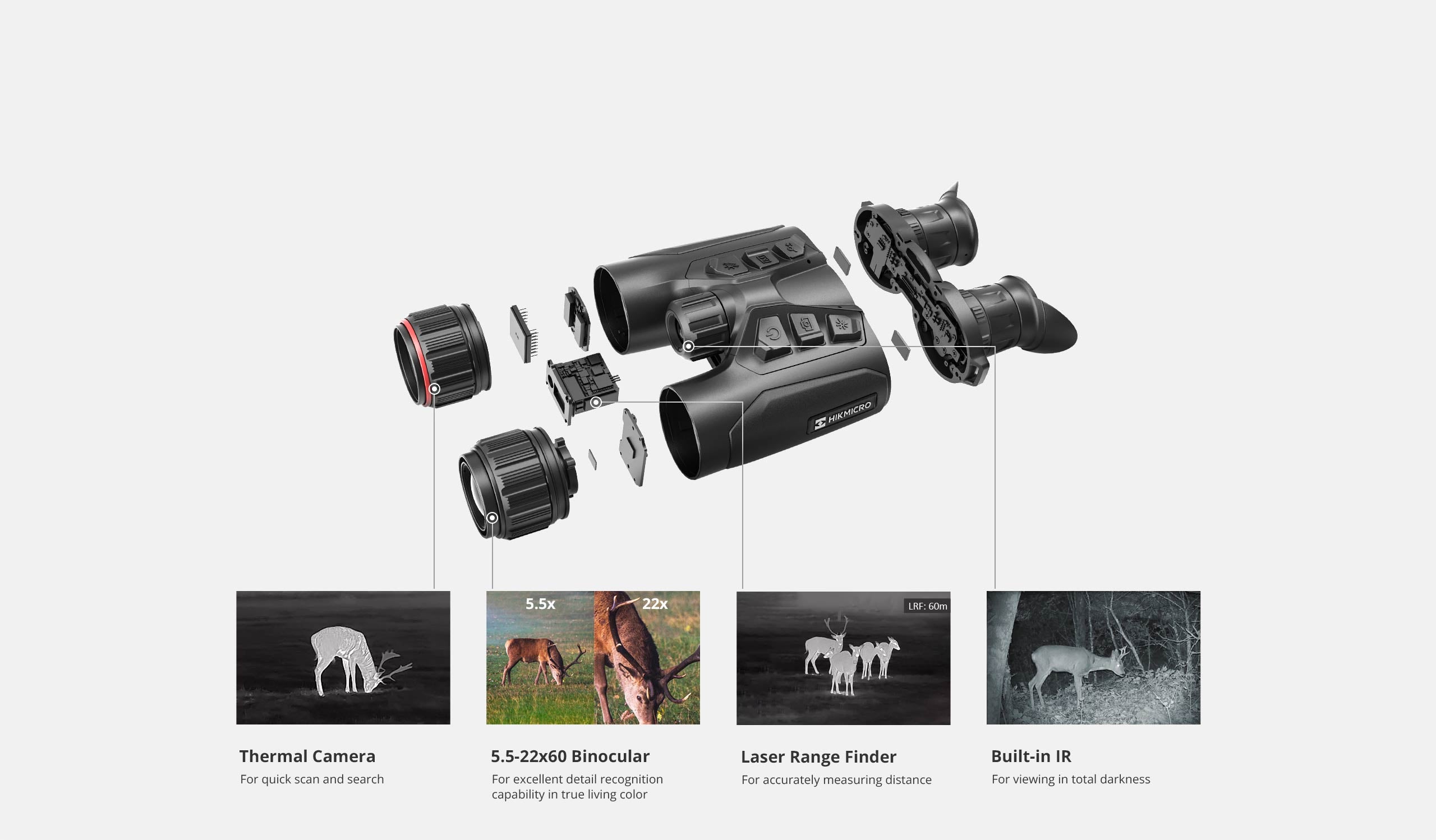 Tactical Trophy | Hikmicro Habrok 4K HE25L 5.5-22X60 | HE25LN 5.5-22X60 Multi-Spectrum Binocular