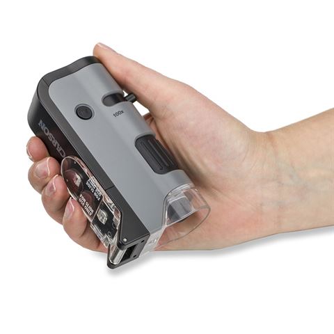 Carson Handmikroskop MP-250 MicroFlip 100-200x mit Smartphone-Adapter