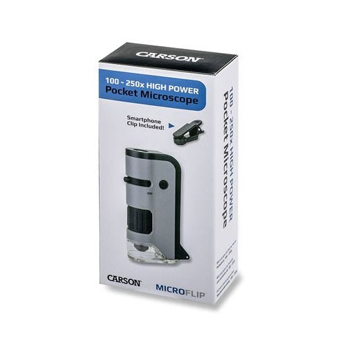 Carson Handmicroscoop MP-250 MicroFlip 100-200x met Smartphone Adapter