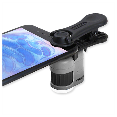 Carson Taschenmikroskop MM-380 MicroMini 20x mit Smartphone-Adapter