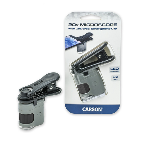 Carson Taschenmikroskop MM-380 MicroMini 20x mit Smartphone-Adapter