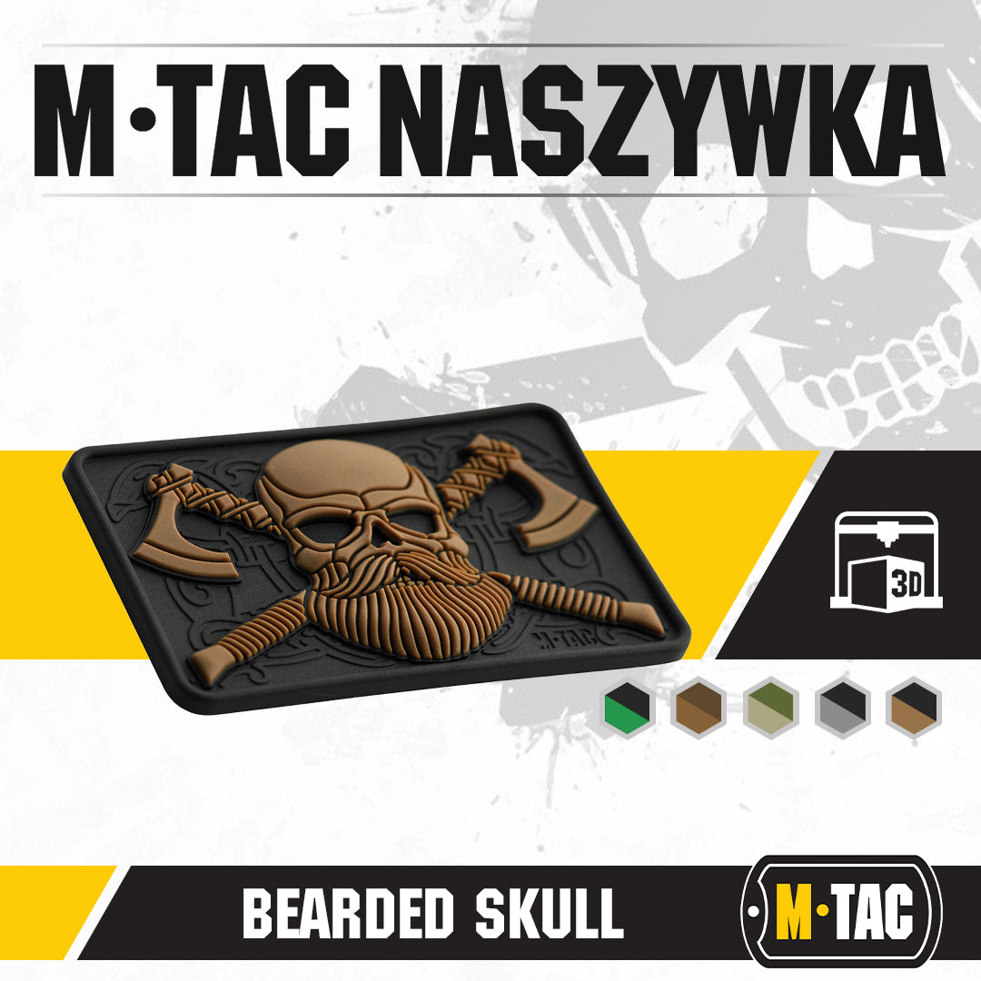 Bearded Skull 3D PVC Patch