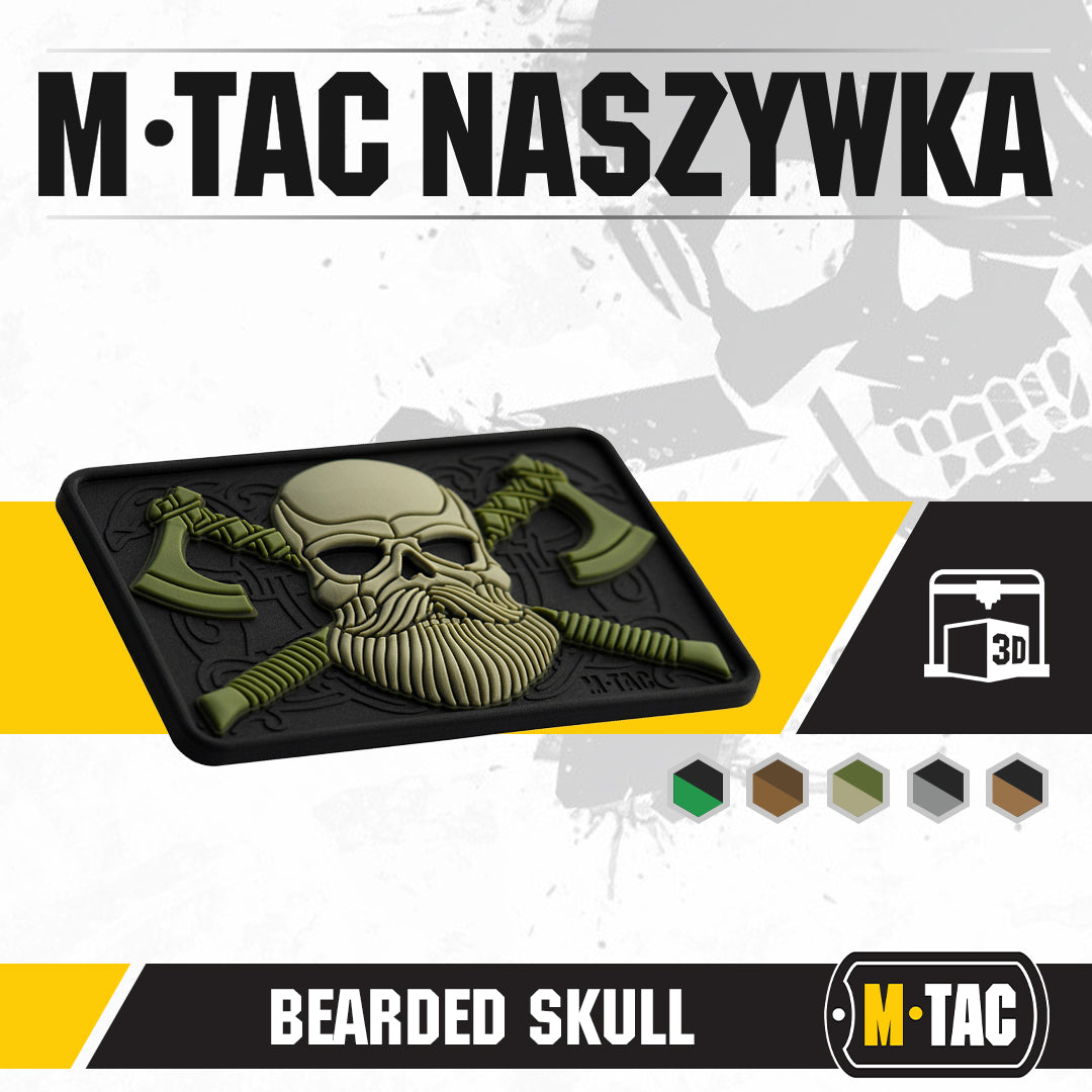 Bearded Skull 3D PVC Patch