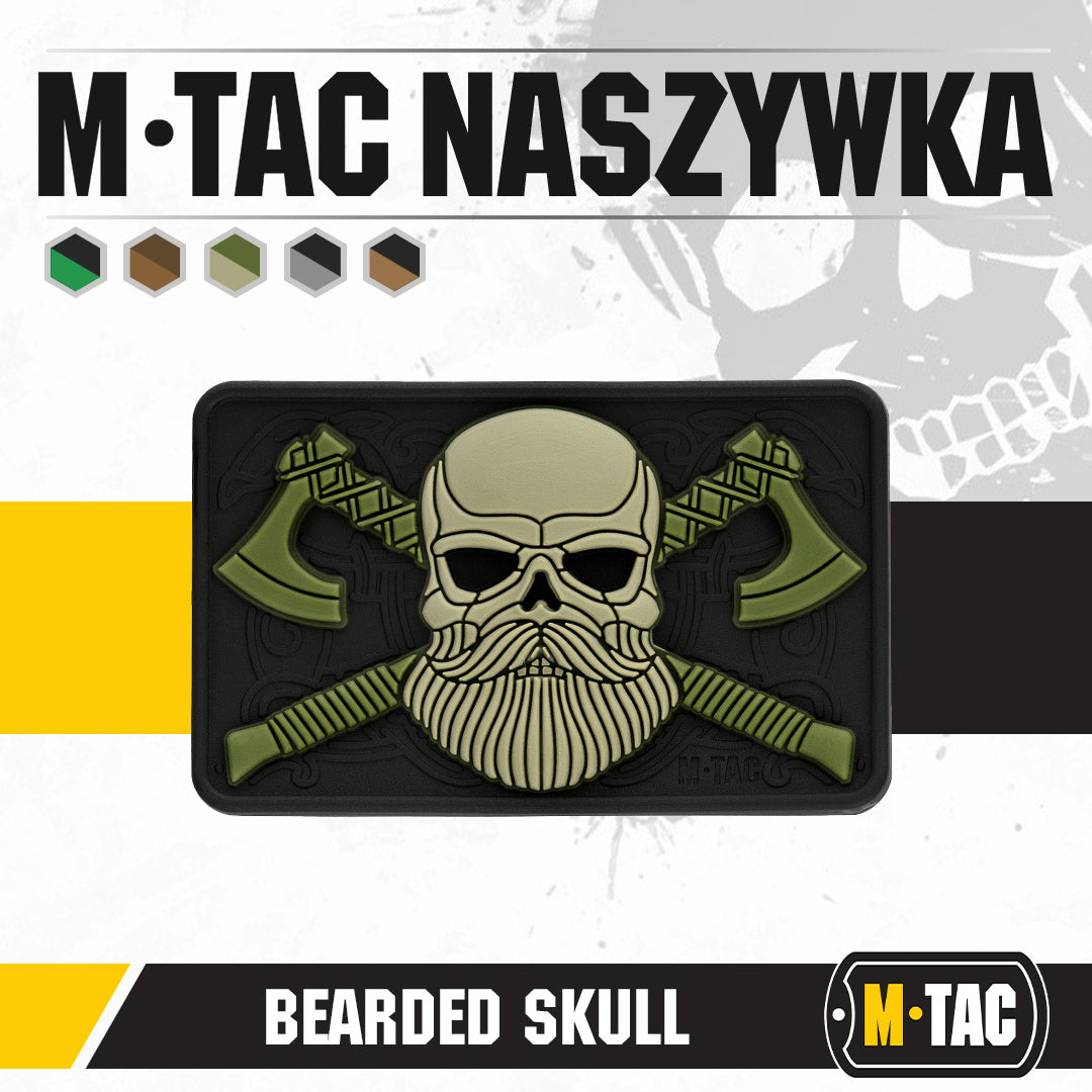 Bearded Skull 3D PVC Patch