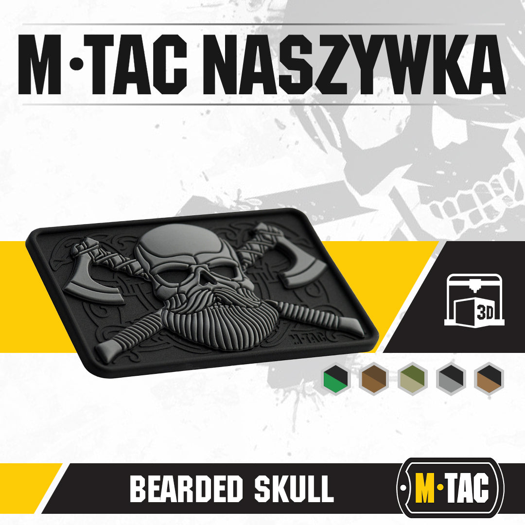 Bearded Skull 3D PVC Patch