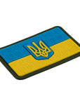 Aüfnaher Flagge der Ukraine mit Geprägtem Wappen PVC