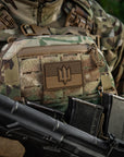 Patch die Flagge der Ukraine mit dem Dreizack der Streitkräfte der Ukraine PVC
