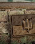 Patch die Flagge der Ukraine mit dem Dreizack der Streitkräfte der Ukraine PVC