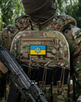 Patch die Flagge der Ukraine mit dem Dreizack der Streitkräfte der Ukraine PVC