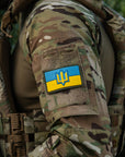 Patch die Flagge der Ukraine mit dem Dreizack der Streitkräfte der Ukraine PVC