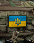 Patch die Flagge der Ukraine mit dem Dreizack der Streitkräfte der Ukraine PVC
