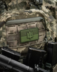Patch die Flagge der Ukraine mit dem Dreizack der Streitkräfte der Ukraine PVC