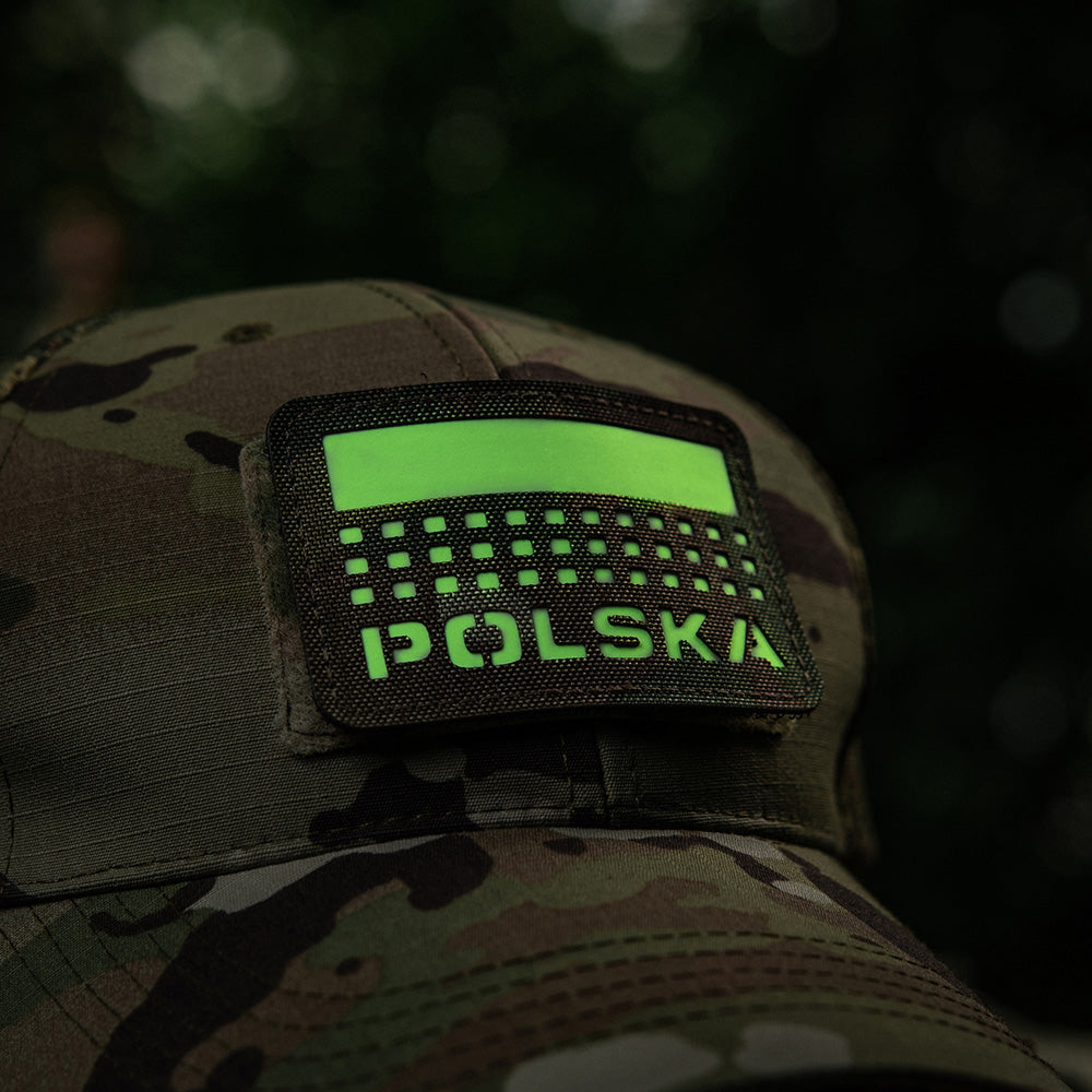 Polska-Aufnäher (mit Flagge) 50x80 Laser Cut