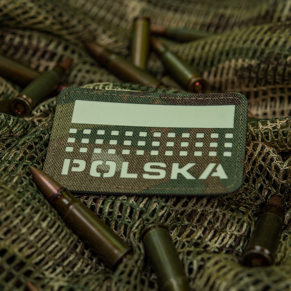 Polska-Aufnäher (mit Flagge) 50x80 Laser Cut
