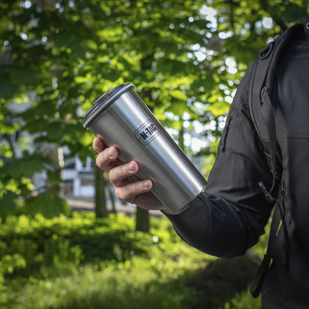 THERMOBECHER MIT VENTIL 450 ML EDELSTAHL