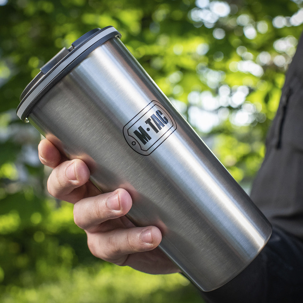 THERMOBECHER MIT VENTIL 450 ML EDELSTAHL