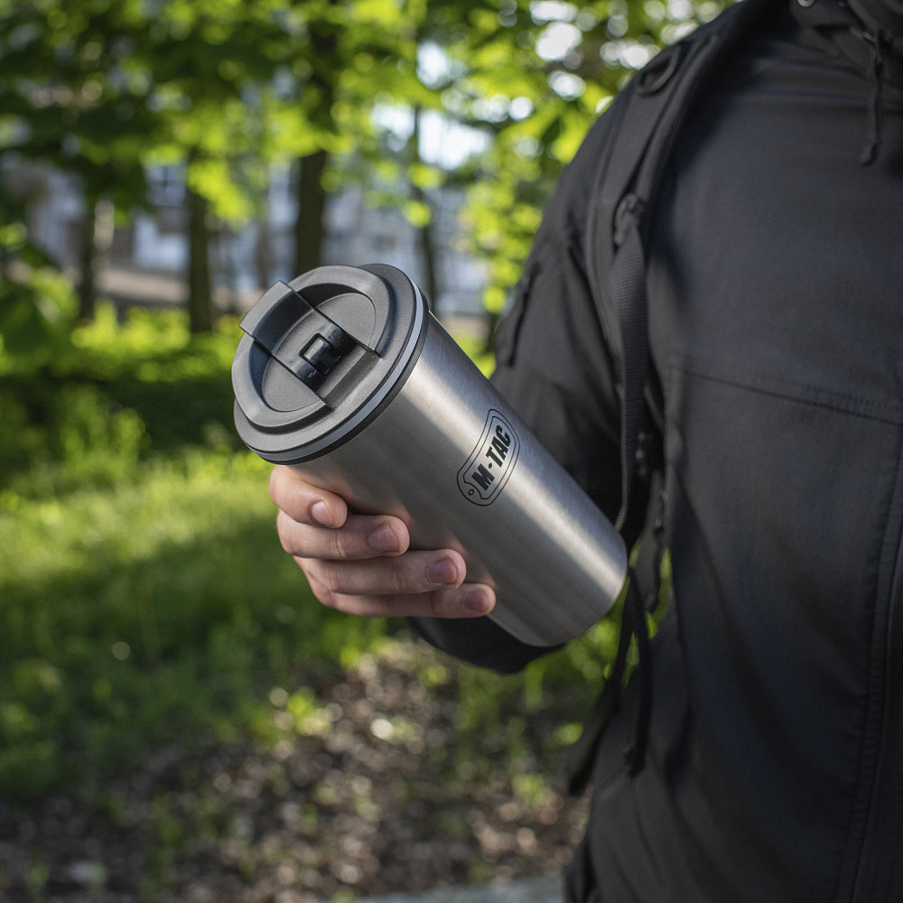 THERMOBECHER MIT VENTIL 450 ML EDELSTAHL