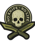 Aufnaher No Knife-No Life 3D PVC