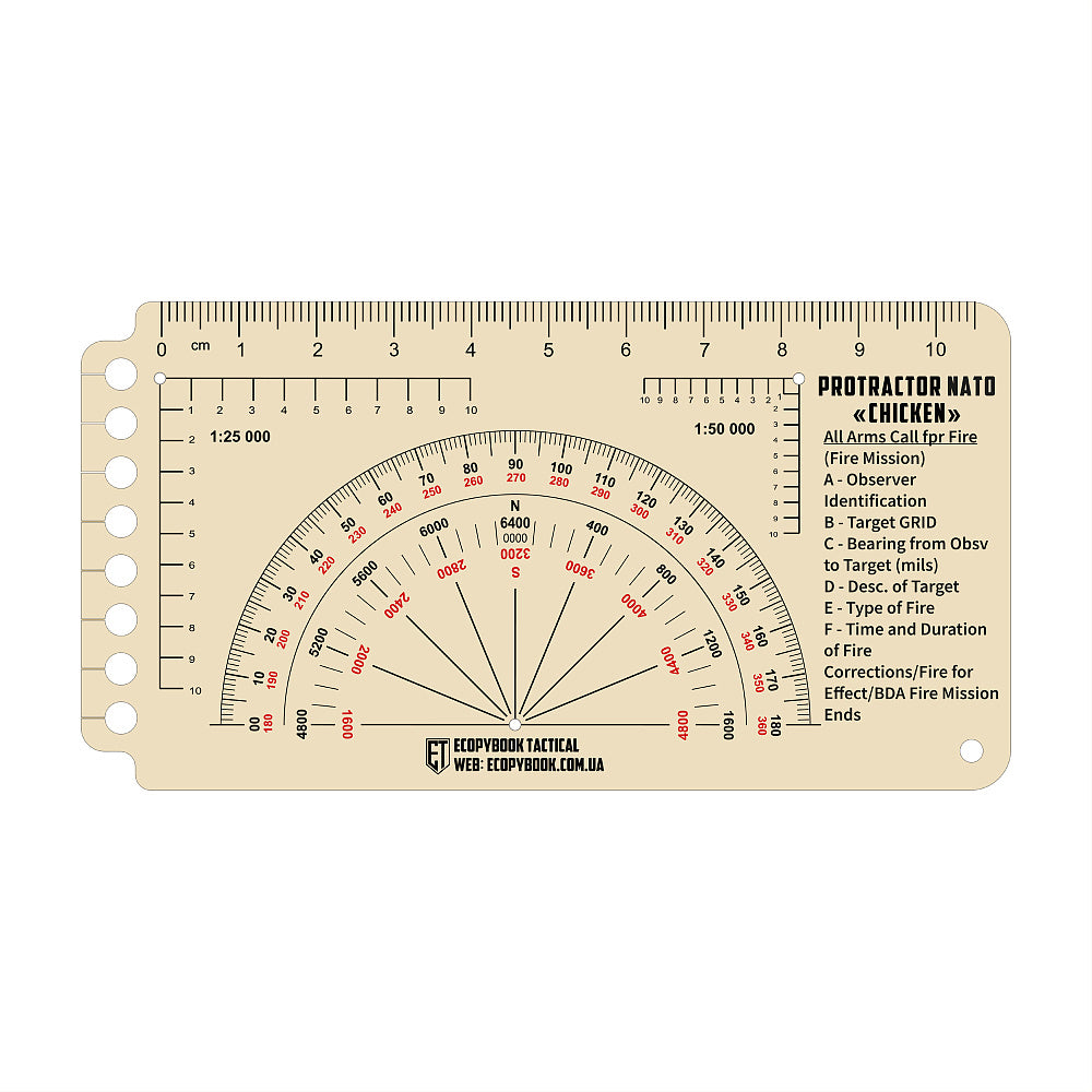 M-Tac Ecopybook Tactical Ruler Protractor NATO "Chicken"