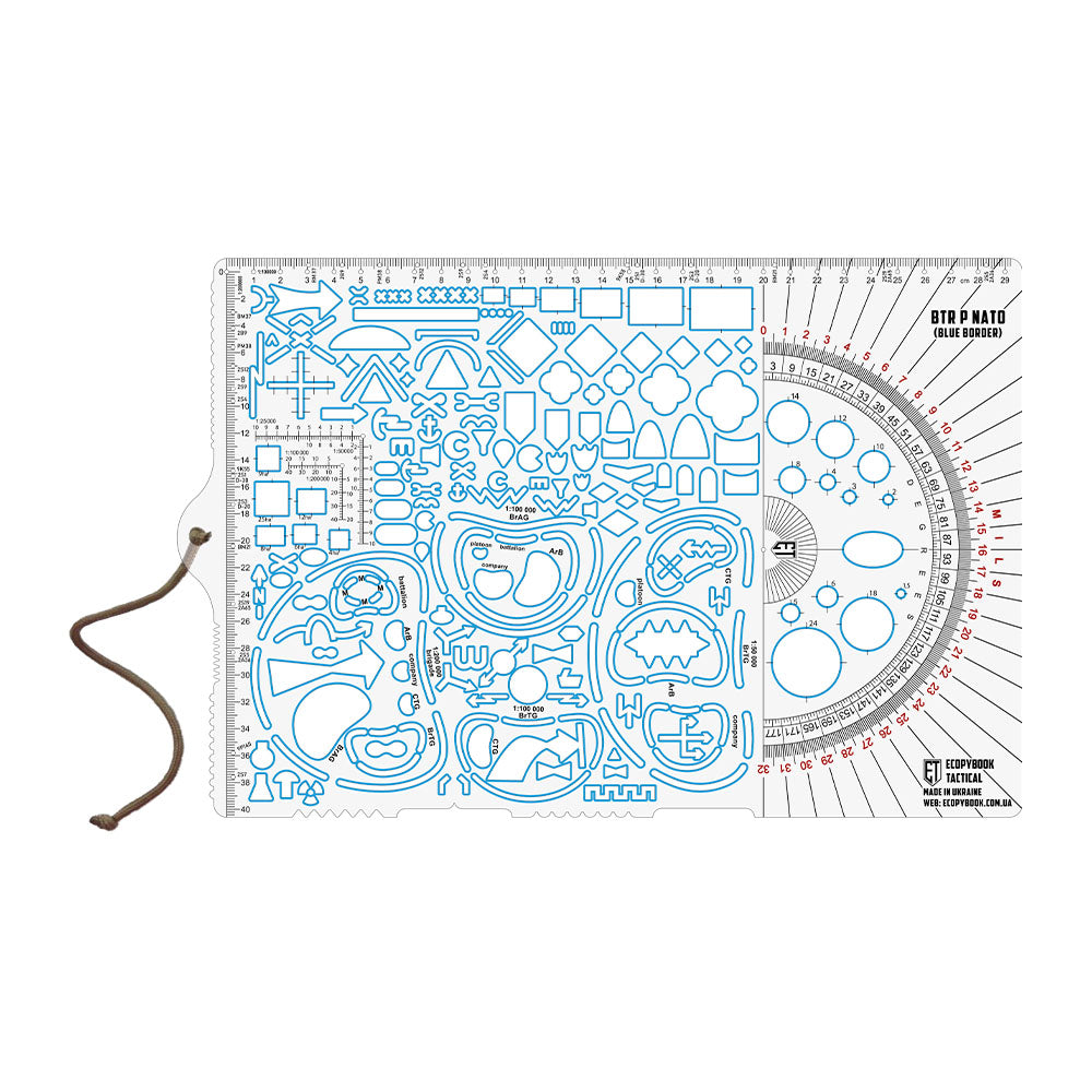 Ecopybook Big Tactical Ruler Protractor NATO 315 x 208 Mm (Blue Edge)