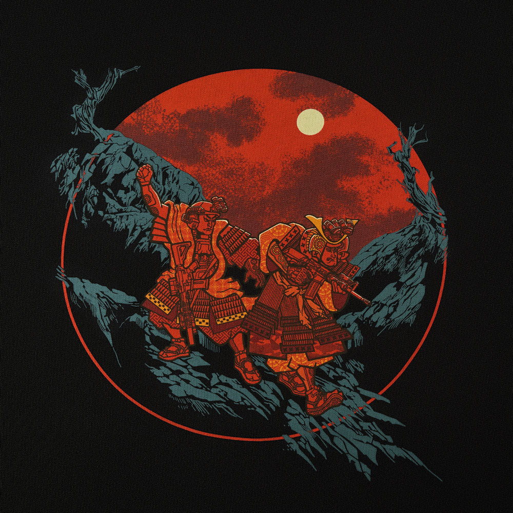 Hoodie Two Samurai Oversize Cotton Hard