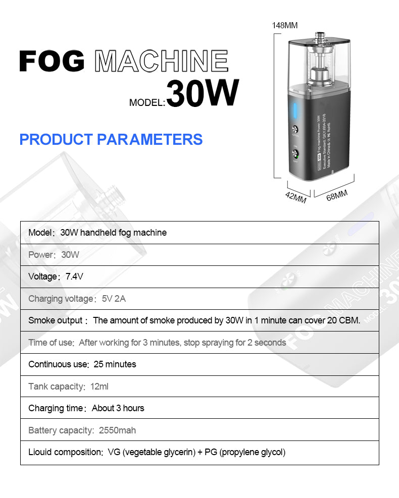 Lensgo Tragbare Nebelmaschine Smoke S30