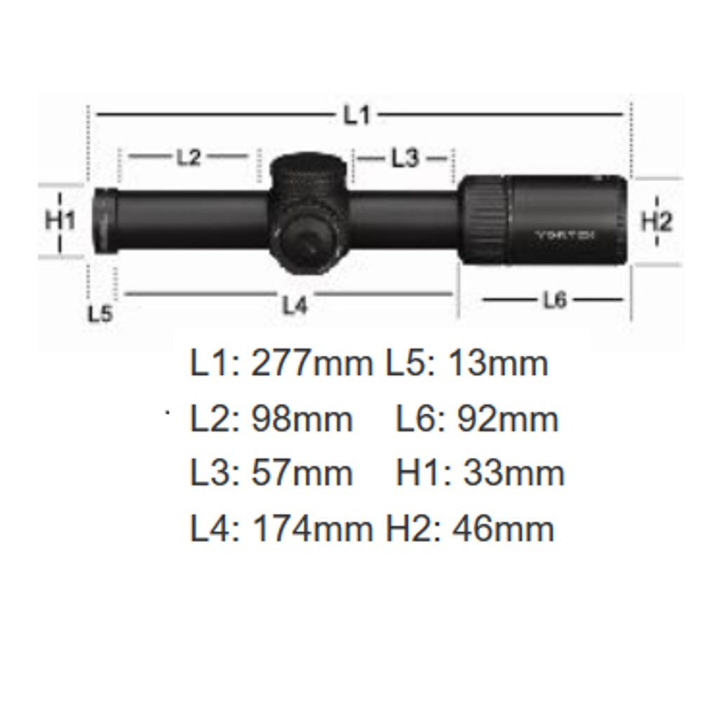 Vortex Richtkijker Viper PST Gen II 1-6x24 SFP, VMR-2 Dradenkruis (MOA)