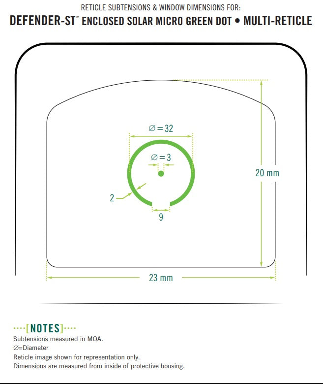 Vortex Enclosed Solar Micro Green Dot Defender-ST 3 MOA