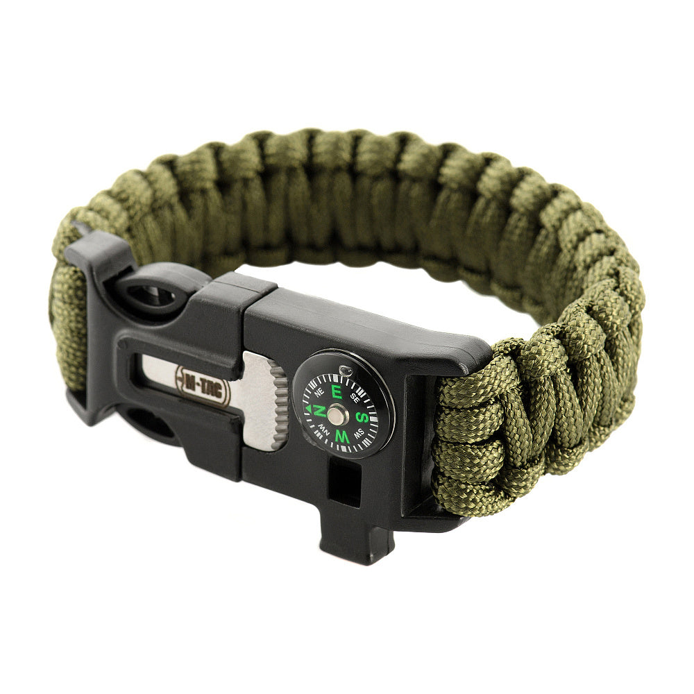 M-Tac Armband Paracord mit Geschnitzten Funken,Kompas Pfeife