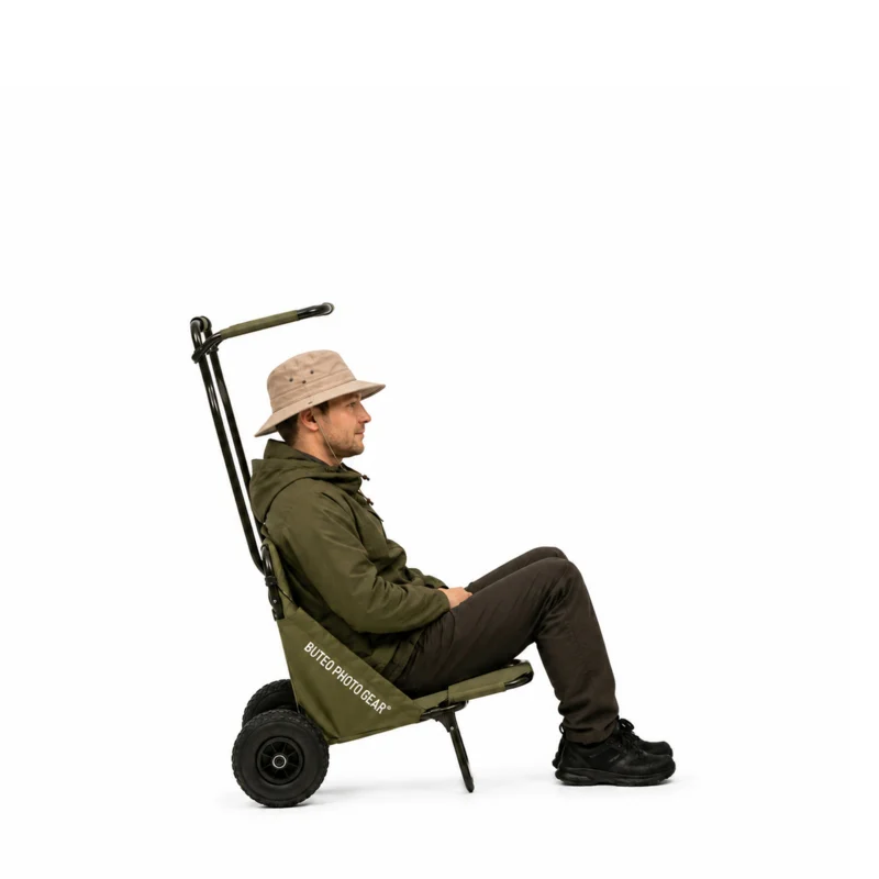 Buteo Photo Gear Transport Trolley Waldgrün mit Sonnendach