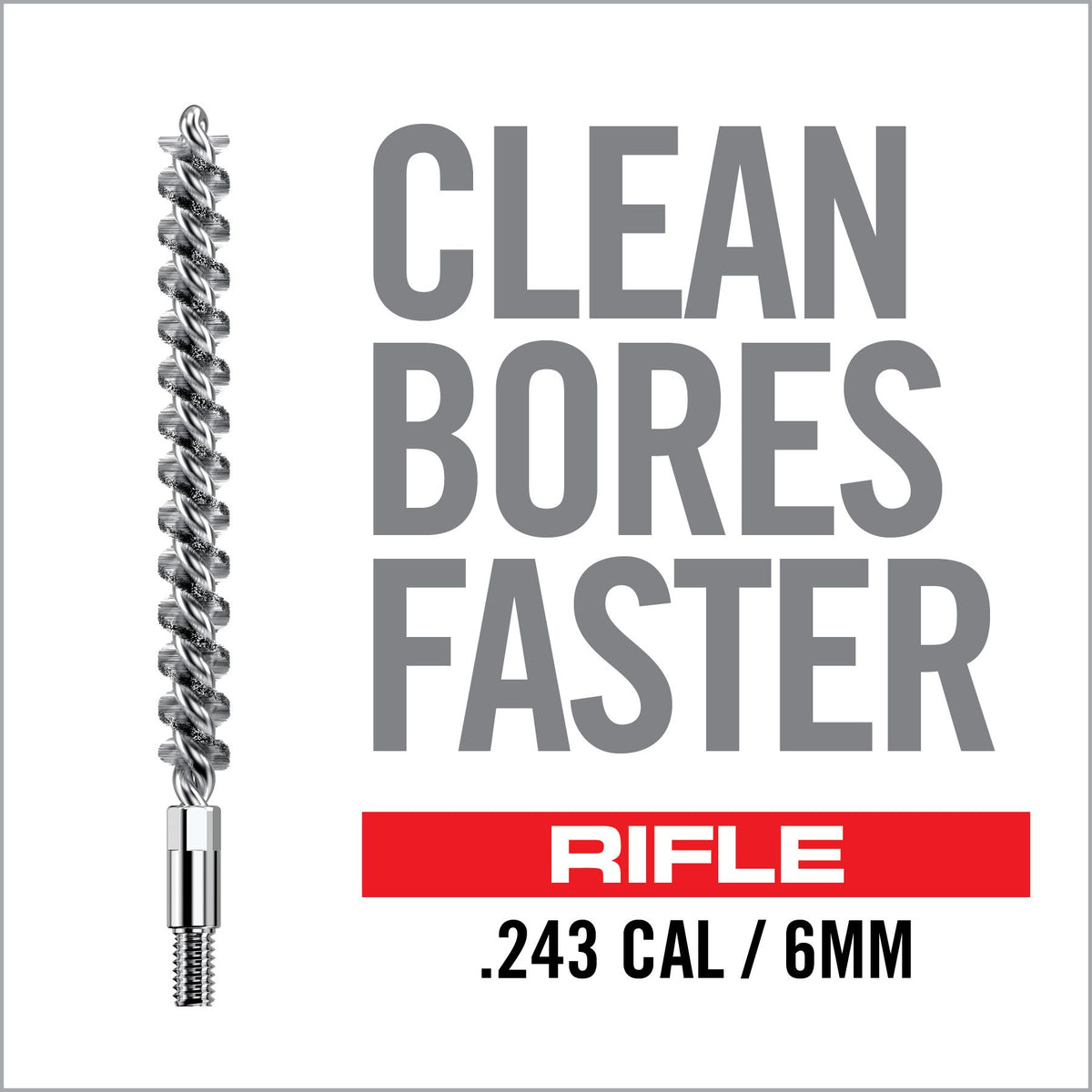 Real Avid Bore-Max Speed Brush Rifle - .243/6mm - 8/32" Thread
