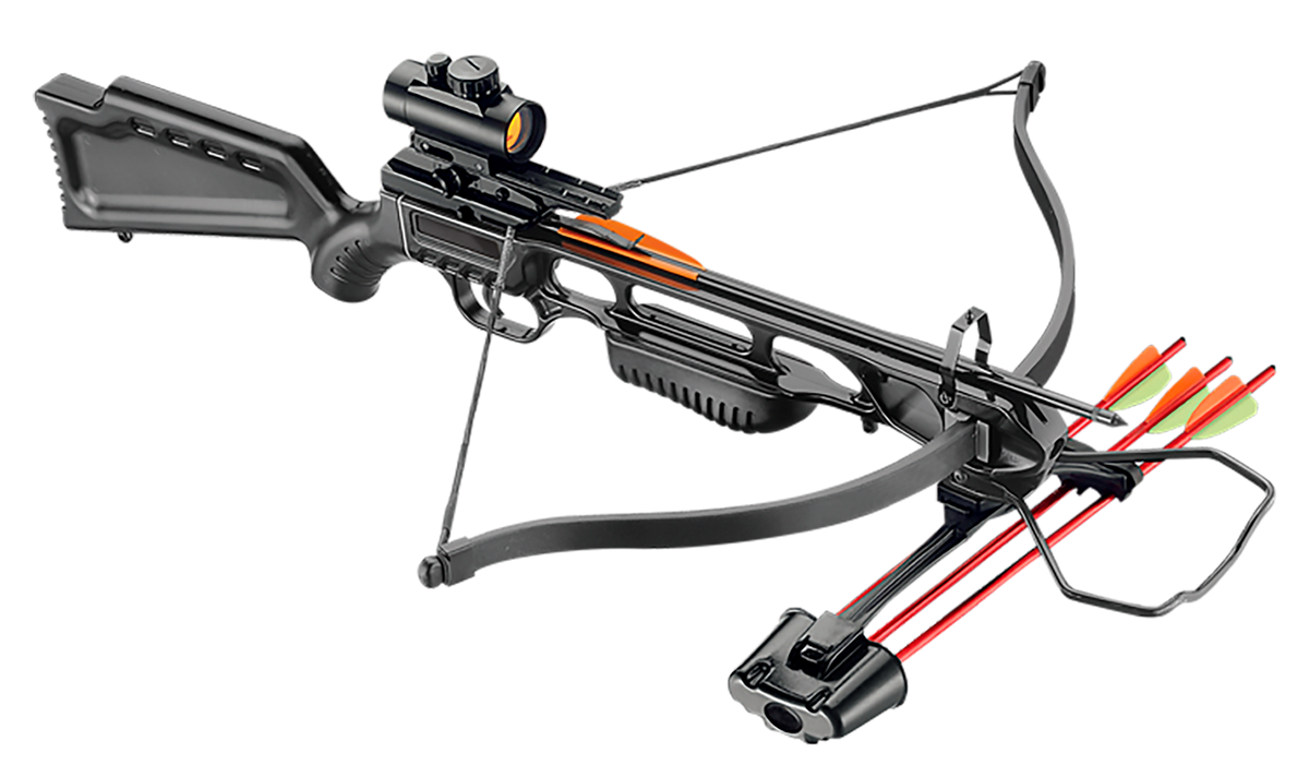 EK Archery Jag 1 Deluxe Black 175lbs, Red-Dot, cocking rope, 3 bolt quiver, 3x20" Aluminium bolts (2219)