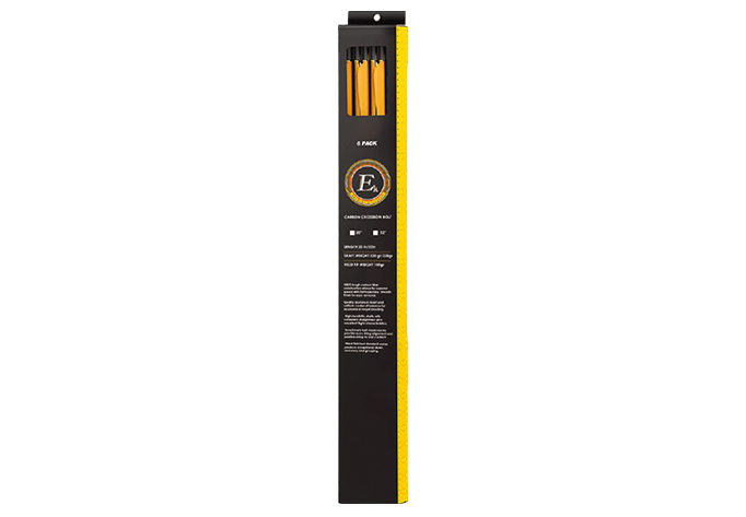 EK Archery Arrow - Carbon 30" Ø7.5mm Black p/6 - Screw-In Point, Alu Iinsert, Tunable Nock