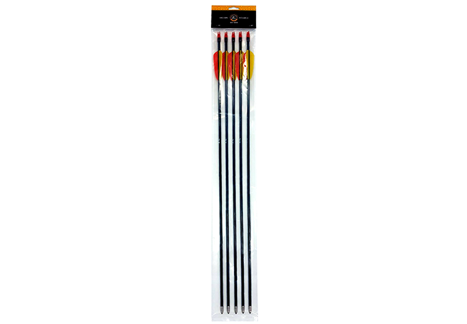 EK Archery Arrow - Fiberglass 28" Ø6.9mm Black p/5 - Glue-In Point &amp; Nock