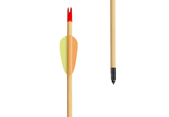 EK Archery Target Wood Arrow 29" Ø8.0MM Black Point p/stuk