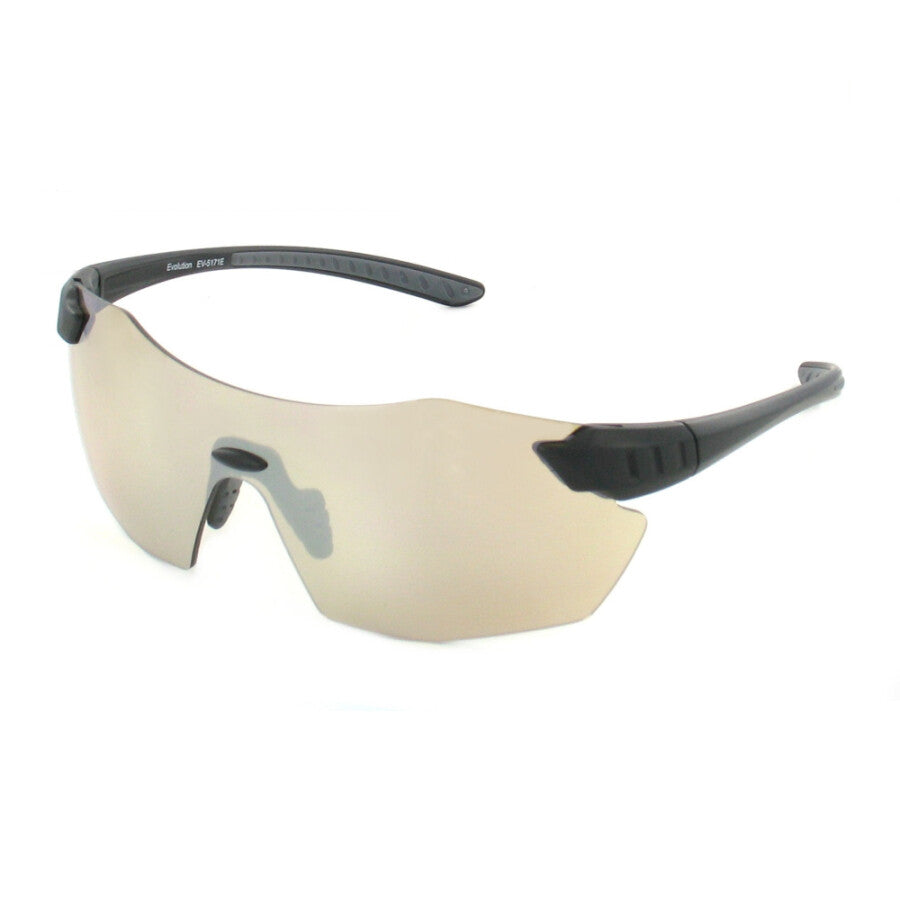 Evolution Chameleon (Light Brown) Black Temples - Light Brown Lens with Flash Mirror