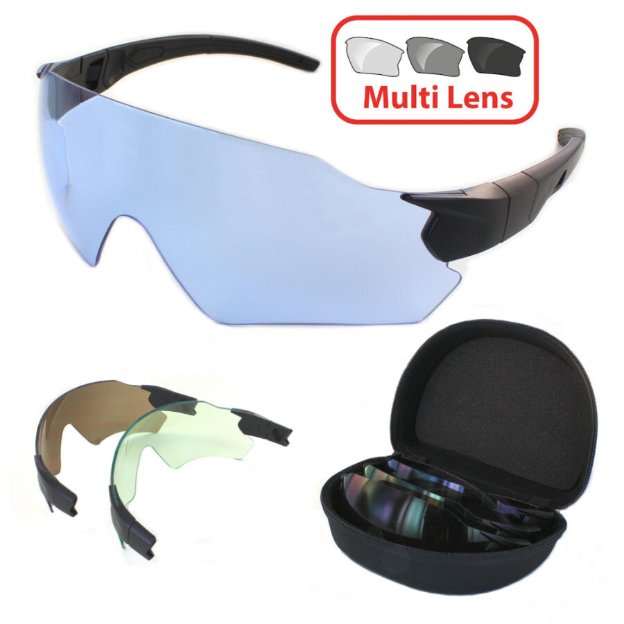 Evolution Paradox 3 Black temples - Brown, Blue &amp; Light Green-Yellow lenses