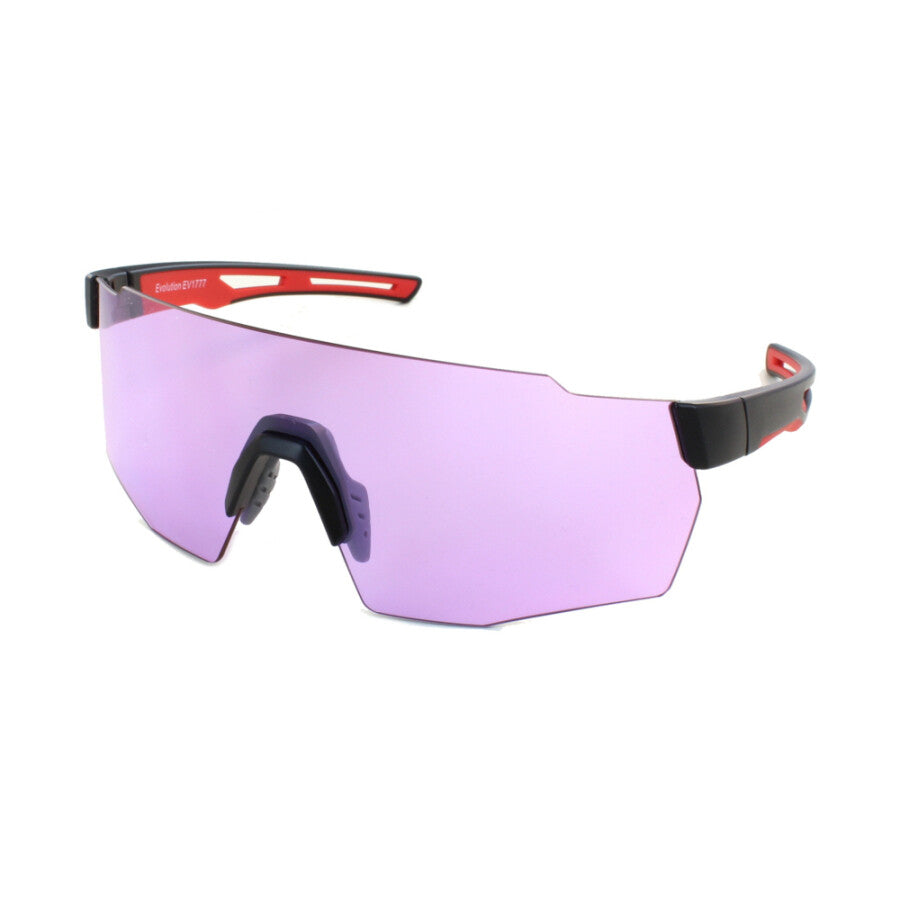 Evolution Rapide (Purple) Black &amp; Red Temples- Purple Lens